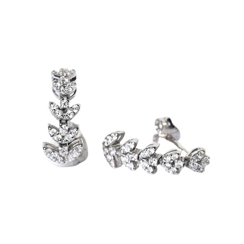 Boucles d'oreilles Boucles d’oreilles “feuilles” Or blanc oxydes 58 Facettes