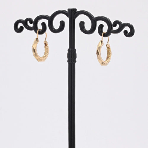 Boucles d'oreilles Boucles d'oreilles créoles or rose ciselé facetté 58 Facettes CVBO19