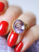 Ring Victorian ring intaglio amethyst flower and diamonds on gold 58 Facettes