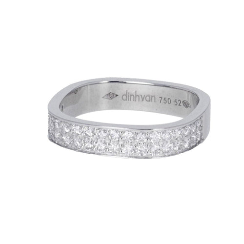 Bague 52 Bague DINH VAN Alliance Carrée 4mm en Or Blanc 750/1000 58 Facettes 62553-58406