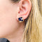 Boucles d'oreilles Boucles d'oreilles vintage, or jaune, lapis lazuli, diamants. 58 Facettes 32311
