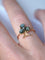 Bague trèfle chrysobéryl oeil de chat et diamants 58 Facettes