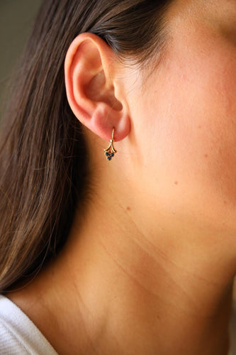 Boucles d'oreilles Boucles d'oreilles Dormeuses or jaune Saphir 58 Facettes 2172925CN
