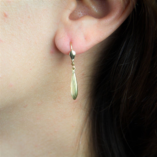 Boucles d'oreilles Boucles d'oreilles gouttes d'or strié 58 Facettes 19-456F