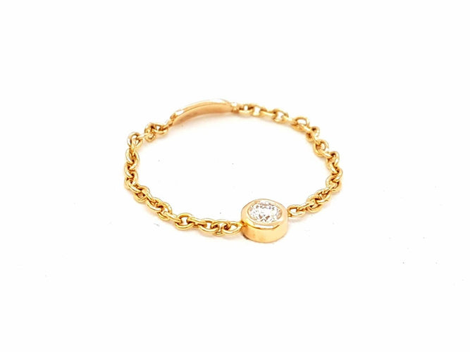 Bague 54 Bague Chaînette Or rose Diamant 58 Facettes 578677RV