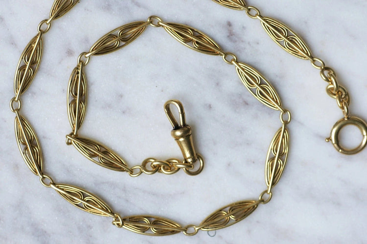 Chaîne de montre ancienne maille filigrane