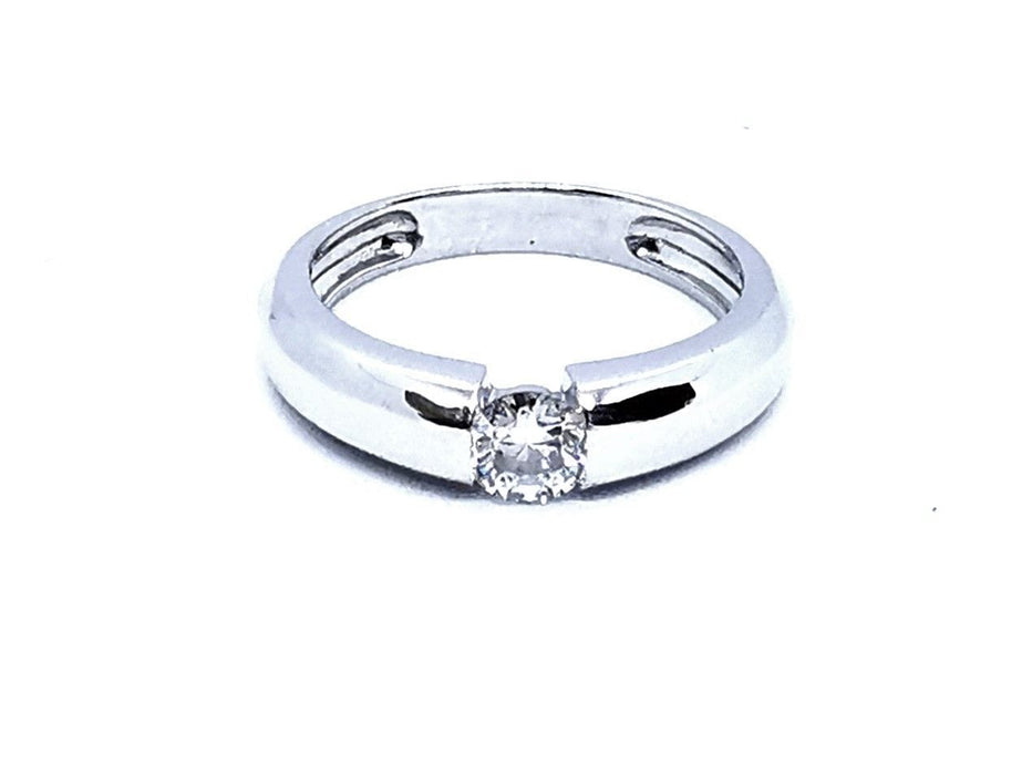 Bague 49 Bague Solitaire Or blanc Diamant 58 Facettes 876345CD