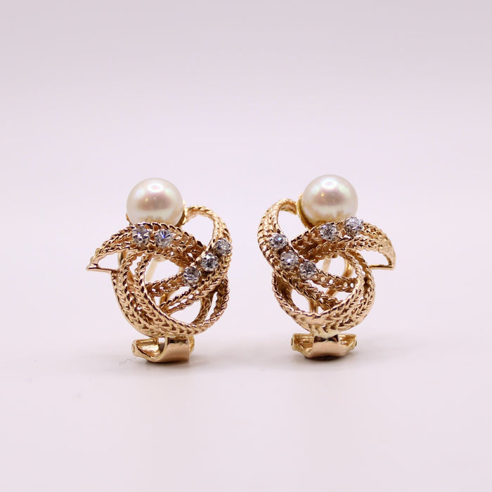 Boucles d'oreilles Boucles d’oreilles serties de perles et diamants 58 Facettes