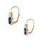 Boucles d'oreilles Dormeuses or jaune, saphirs et diamants. 58 Facettes 32707