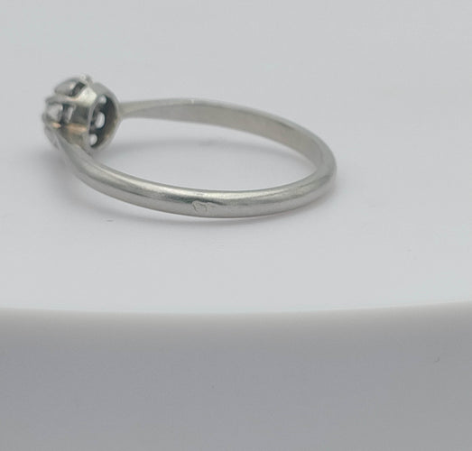 Bague 53 Bague vintage solitaire diamant or gris 18K 58 Facettes
