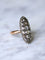 Bague marquise ancienne en or rose, argent, et diamants 58 Facettes