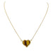Necklace Pendant necklace, "Heart", yellow gold, tiger's eye. 58 Facettes 32133