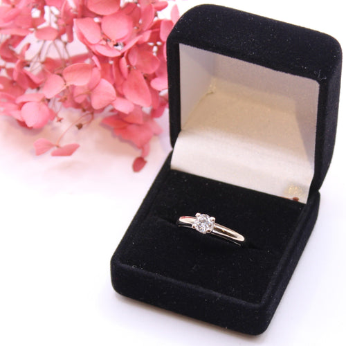 Bague Solitaire or blanc et diamant 58 Facettes