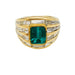Ring 58 Yellow gold ring, 2.86 carat emerald, baguette diamonds. 58 Facettes 30650
