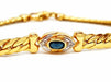 Bracelet Bracelet English mesh Yellow gold Sapphire 58 Facettes 06457CD