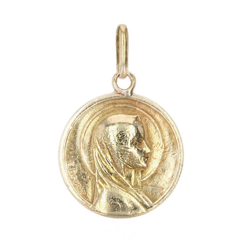 Pendentif Médaille ancienne or jaune Vierge auréolée 58 Facettes 16-139