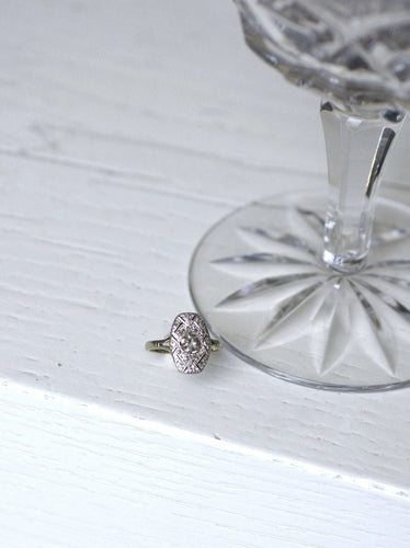 Bague de fiançailles rectangulaire Art Deco diamants 58 Facettes