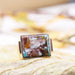Ring 63 Ancient agate confetti signet ring 58 Facettes 23-289