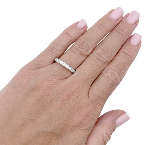 Bague 50.5 Alliance platine et diamants. 58 Facettes 33379