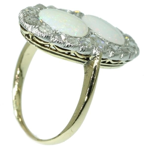 Bague 52 Bague diamant, opale cabochon 58 Facettes 14349-0129