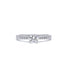 Ring 54 / White/Grey / 750‰ Gold Synthetic Diamond Solitaire Ring 0.51 carat 58 Facettes 210168R