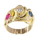 Ring 57 Ring with ruby ​​diamond and sapphire 58 Facettes 22152-0306