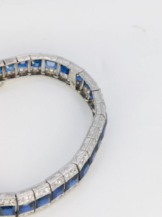 Bracelet Bracelet Art déco saphirs & diamants 58 Facettes 724