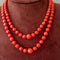Collier Collier 2 rangs corail sarde facetté en chute 58 Facettes C