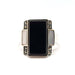Ring Vintage ring in Silver, onyx & mother-of-pearl 58 Facettes