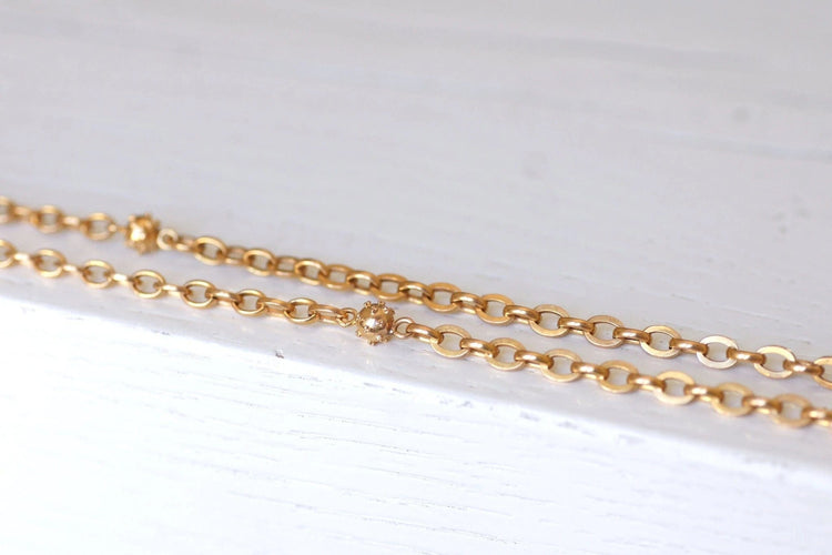 Collier Sautoir ancien en or rose 58 Facettes