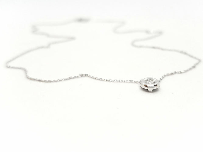 Collier Collier Or blanc Diamant 58 Facettes 579140RV
