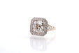 Ring 53 Art Deco style ring Rose gold Platinum Diamonds 58 Facettes 25155 24988A