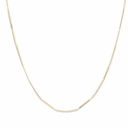 Collier Chaine vintage en or rose gourmette et batonnets 58 Facettes 22-499A