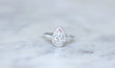 Bague 48.5 Bague Solitaire Halo Diamant Poire 1.14 Carats 58 Facettes