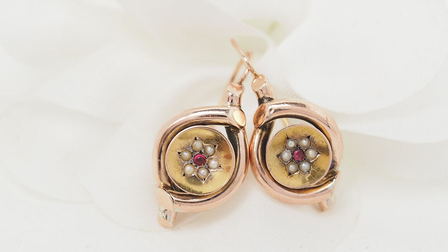 Boucles d'oreilles 20mm Boucles d'oreilles Or rose Perles fines 58 Facettes 32444