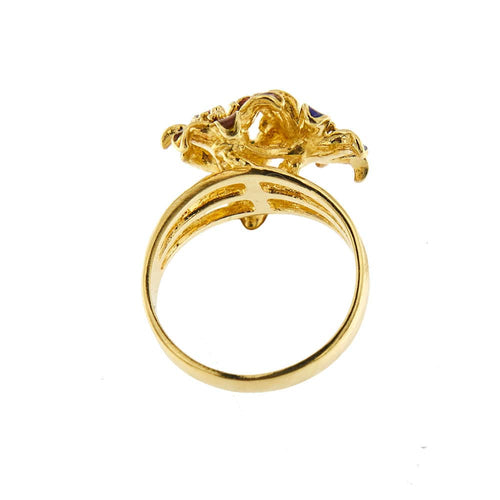 Bague 49 Bague fleurs émaillées 58 Facettes 32423