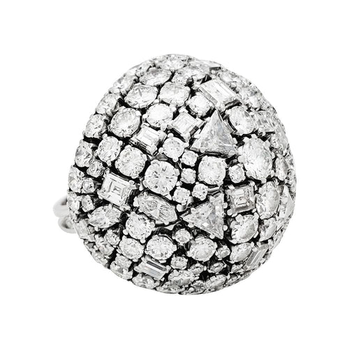 Bague 57 Bague de cocktail platine et diamants. 58 Facettes 30974