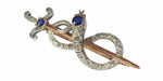 Brooch Gold diamond and sapphire brooch 58 Facettes 22297-0136
