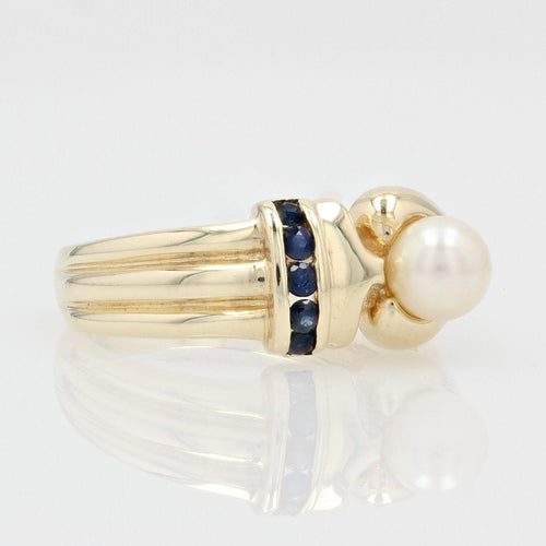 Bague 52 Bague moderne perle et saphirs 58 Facettes 15-222B