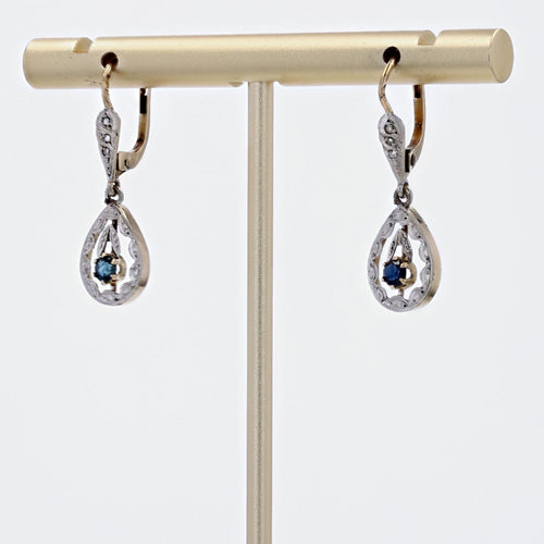Boucles d'oreilles Boucles d'oreilles anciennes saphirs diamants 58 Facettes 21-339