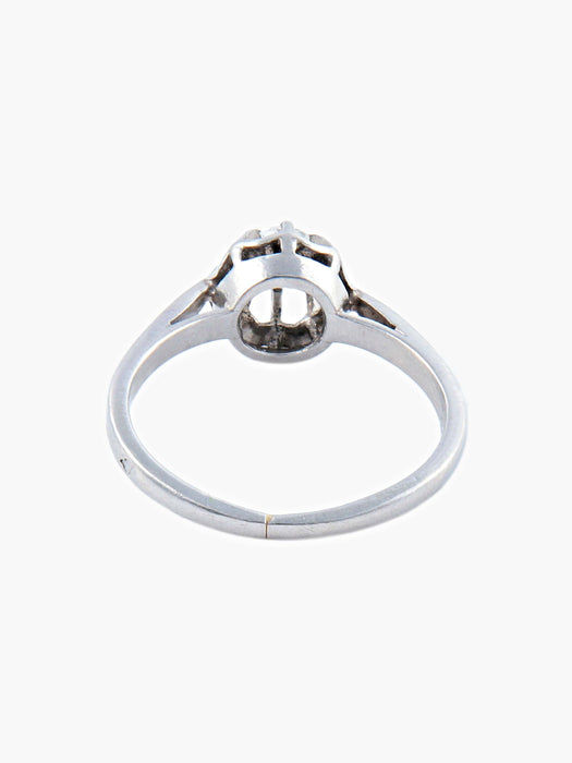 Bague 49.5 BAGUE PLATINE SOLITAIRE DIAMANT STYLE RETRO 58 Facettes