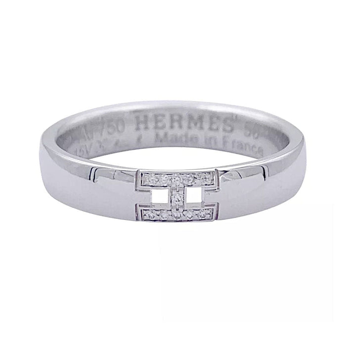 Bague Bague Hermès, "Ever Héraklès", or blanc, diamants. 58 Facettes