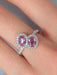 Bague 52 Bague Toi & Moi Saphirs roses Diamants 58 Facettes