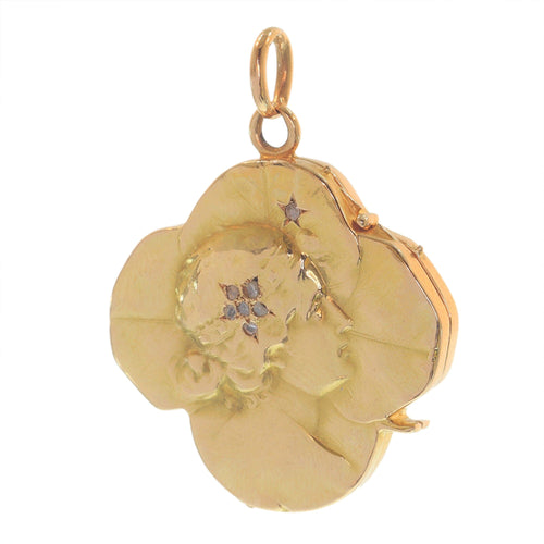 Pendentif Médaillon porte-bonheur Art Nouveau Diamants 58 Facettes 23128-0247
