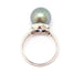 Solitaire Tahitian pearl ring 18 carat white gold 58 Facettes