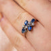 Ring White gold ring with diamonds and sapphires 58 Facettes 5555