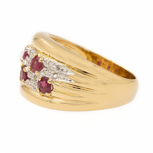 Bague 56 Bague Bandeau Or jaune Rubis 58 Facettes 2229023CN