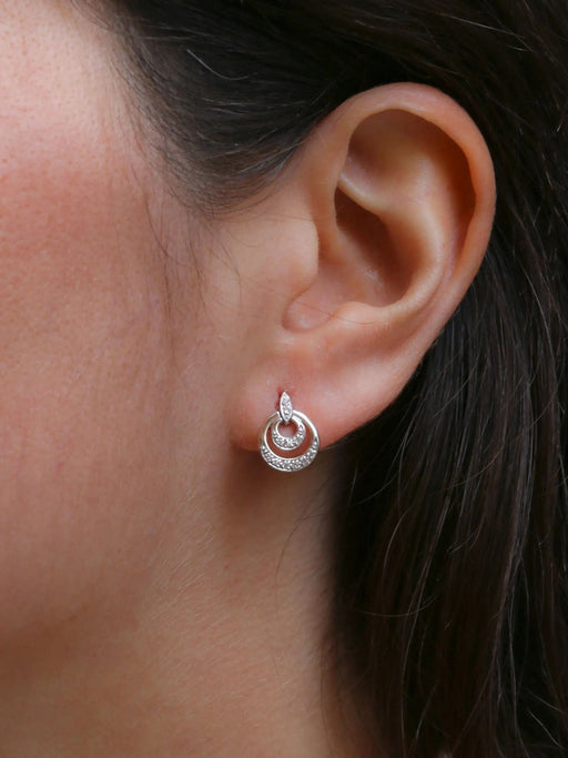 Boucles d'oreilles Boucles d’oreilles vintage or blanc et diamants 58 Facettes 926