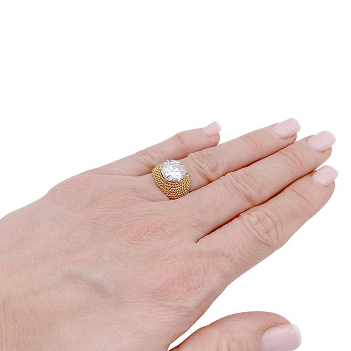 Bague 49 Bague vintage or jaune, platine et diamant 3,01 ct. 58 Facettes 32072