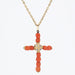 Pendant Cross pendant in coral beads 58 Facettes 22-075